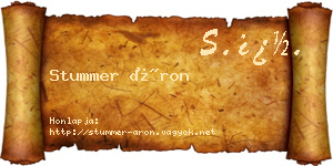 Stummer Áron névjegykártya